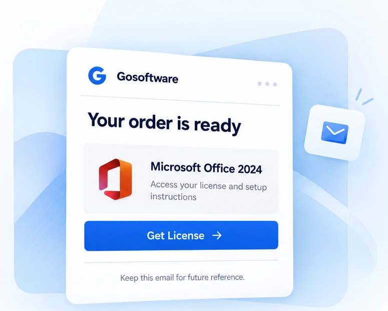 Illustration of a digital Office license delivery email